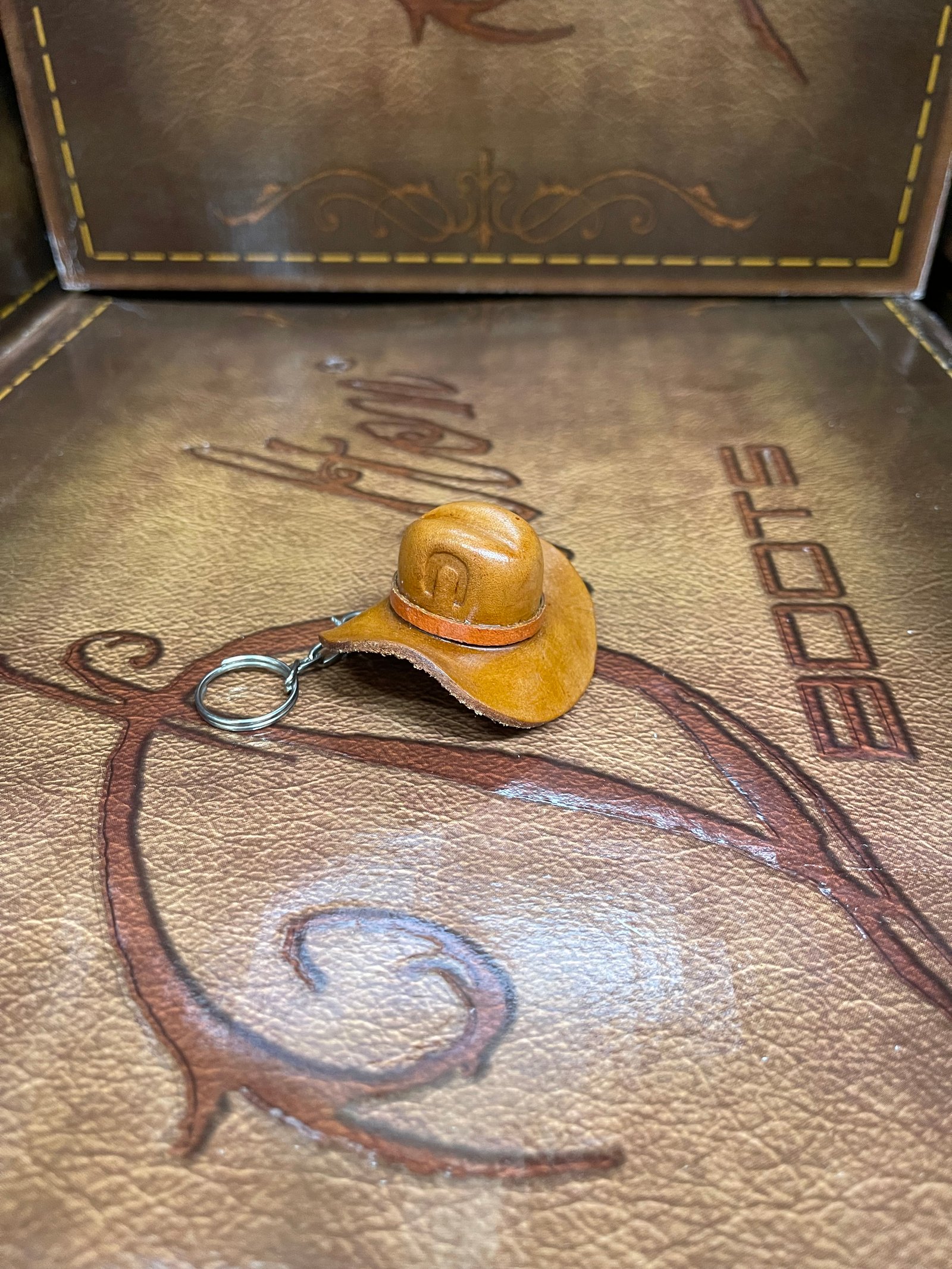 Leather Cowboy Hat Tan